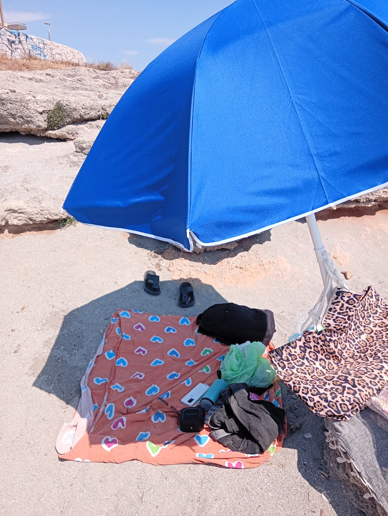 Beach in Gallipoli, Puglia, where Aziz works